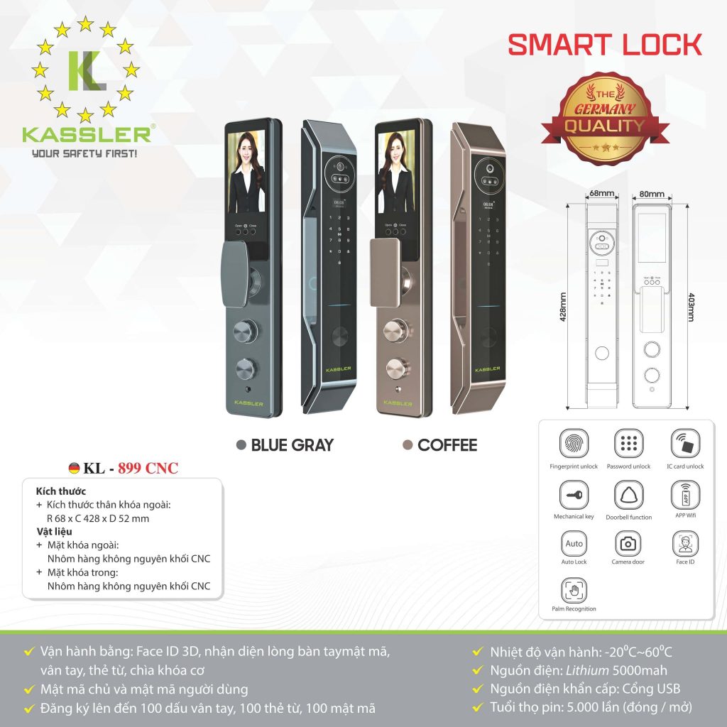 Khóa thông minh Kassler KL - 899CNC