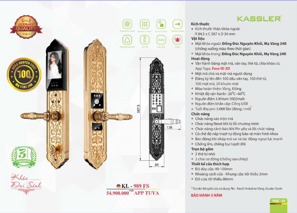 Khóa thông minh Kassler KL - 989 FS