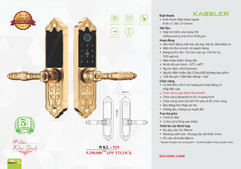 Khóa thông minh Kassler KL - 919