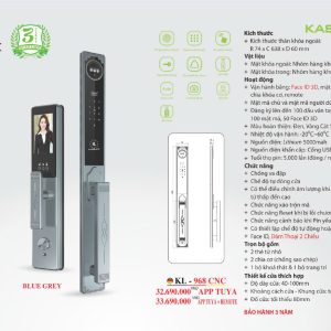 Khóa thông minh Kassler KL - 968 CNC BLUE GREY