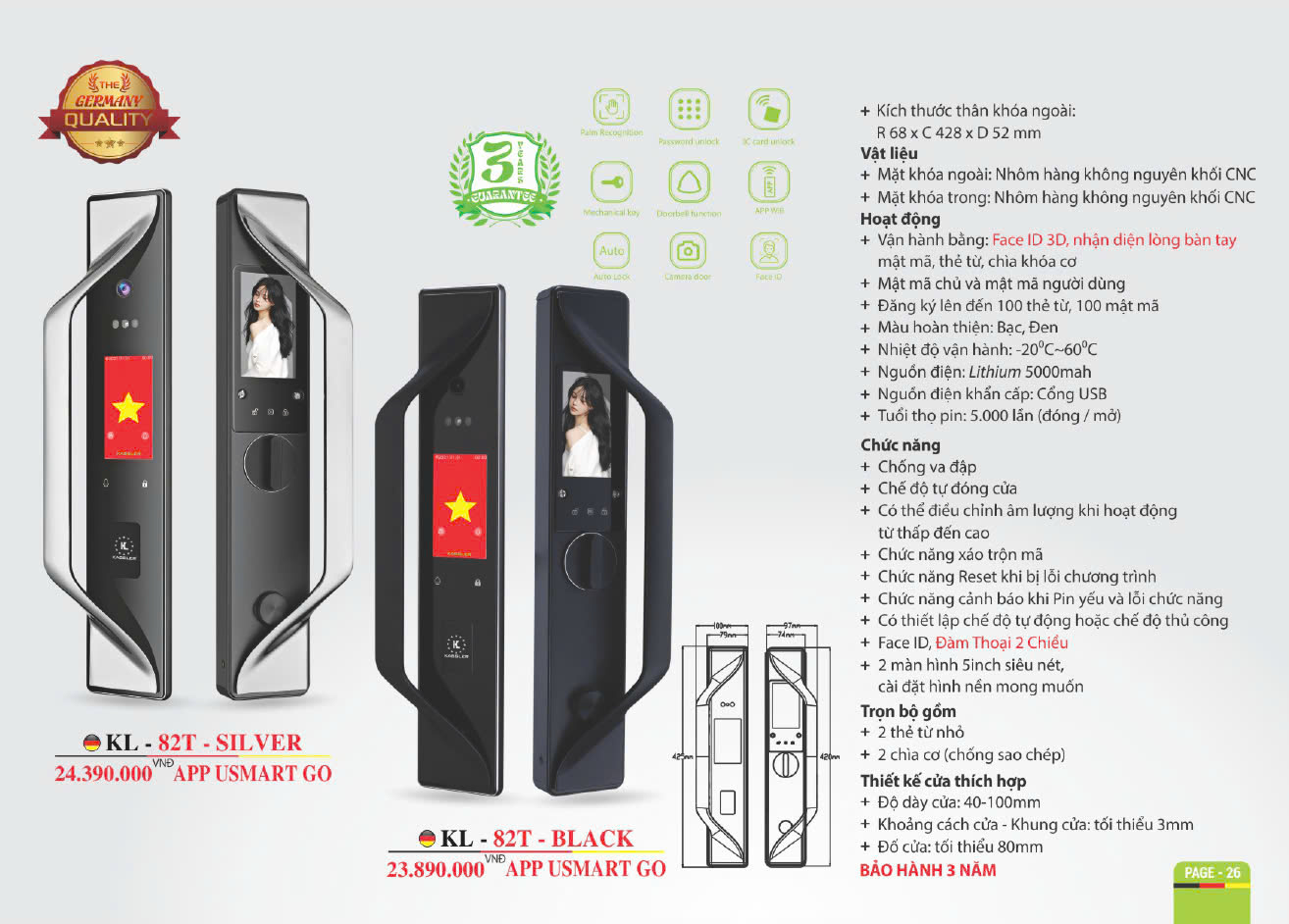 Khóa thông minh Kassler KL - 82T