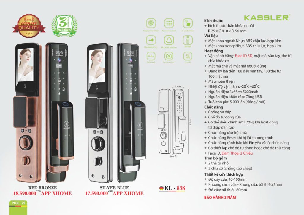  Khóa thông minh Kassler KL - 838