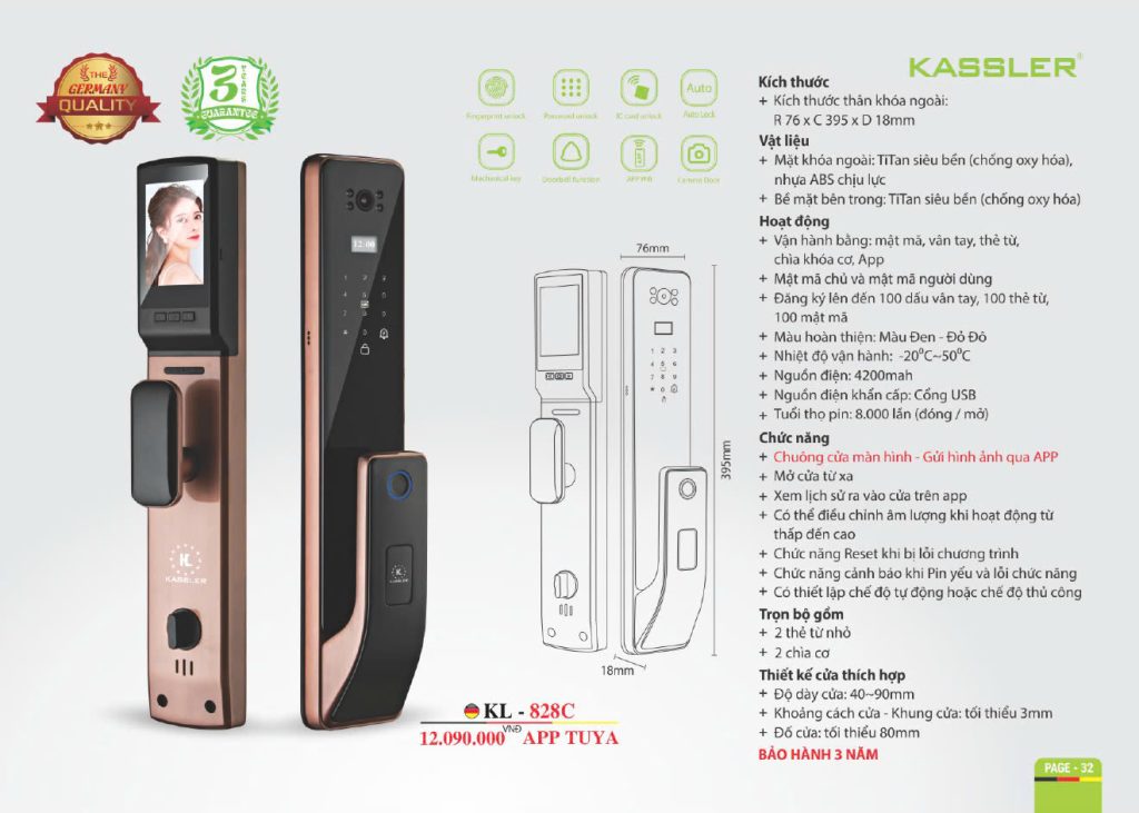 Khóa thông minh Kassler KL - 828C