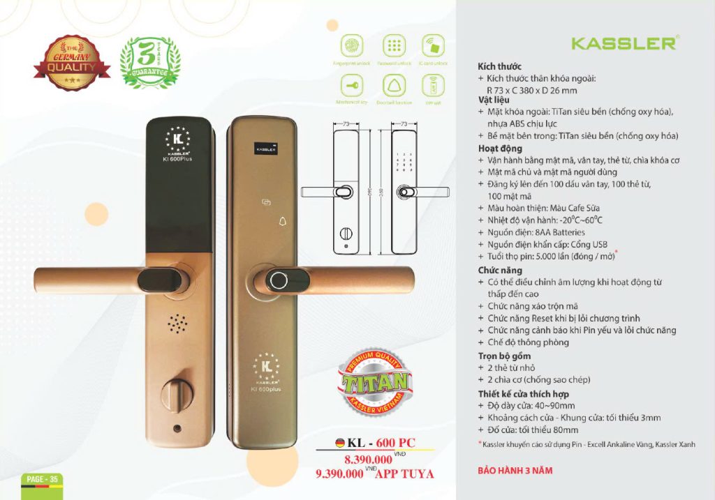 Khóa thông minh Kassler KL - 600PC