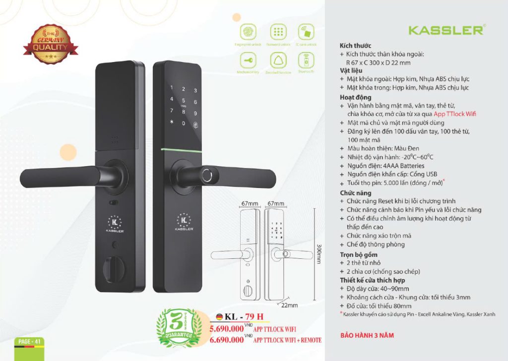 Khóa thông minh Kassler KL - 79H