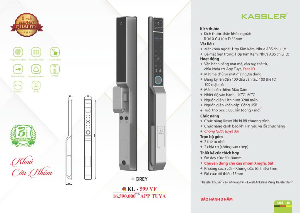 Khóa thông minh Kassler KL - 599VF