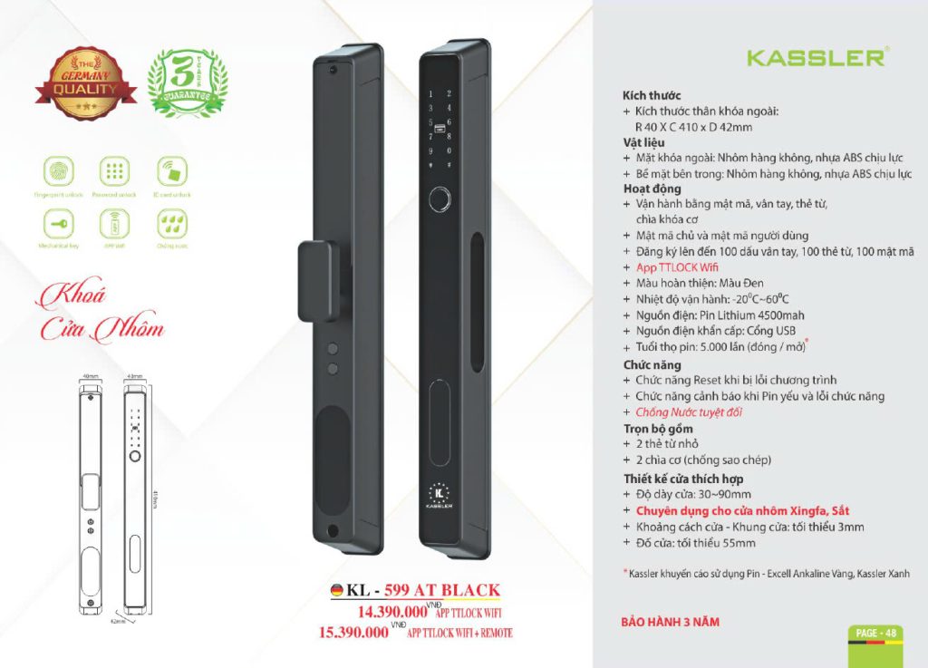 Khóa thông minh Kassler KL - 599AT