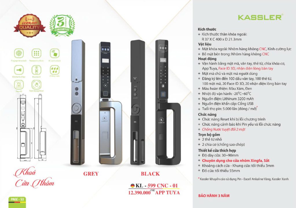 Khóa thông minh Kassler KL - 599 CNC - 01