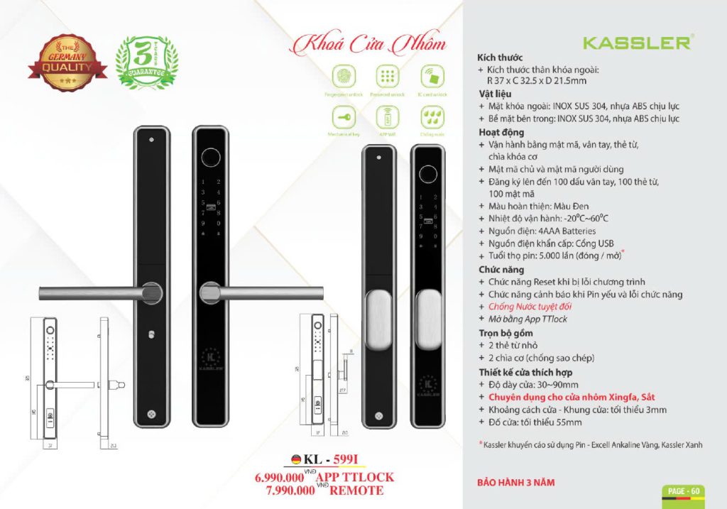 Khóa thông minh Kassler KL - 599I
