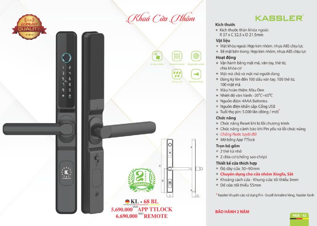 Khóa thông minh Kassler KL - 68BL