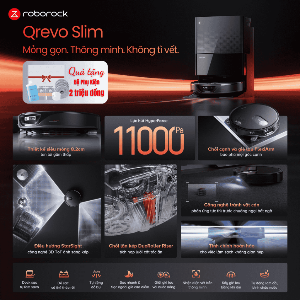 ROBOT hút bụi thông minh ROBOROCK Qrevo Slim