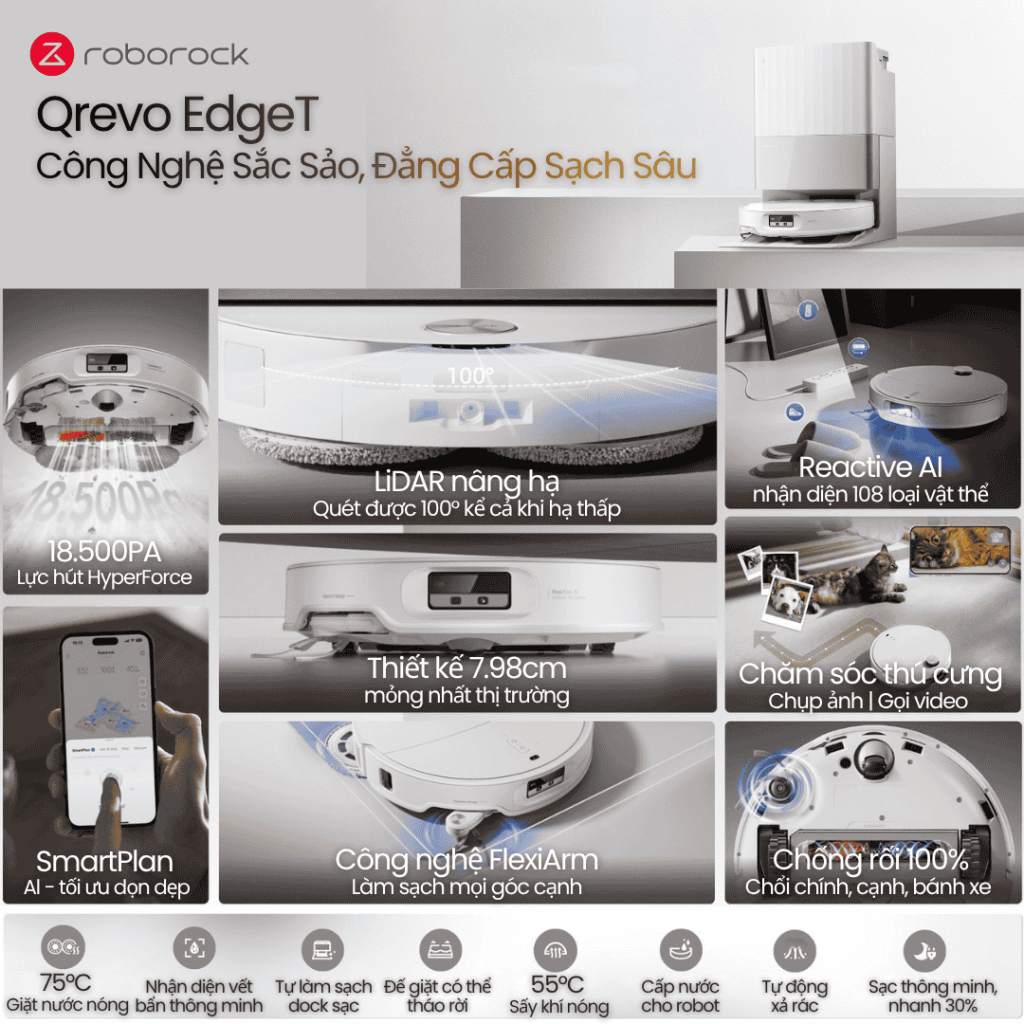 ROBOT hút bụi thông minh ROBOROCK Qrevo EdgeT