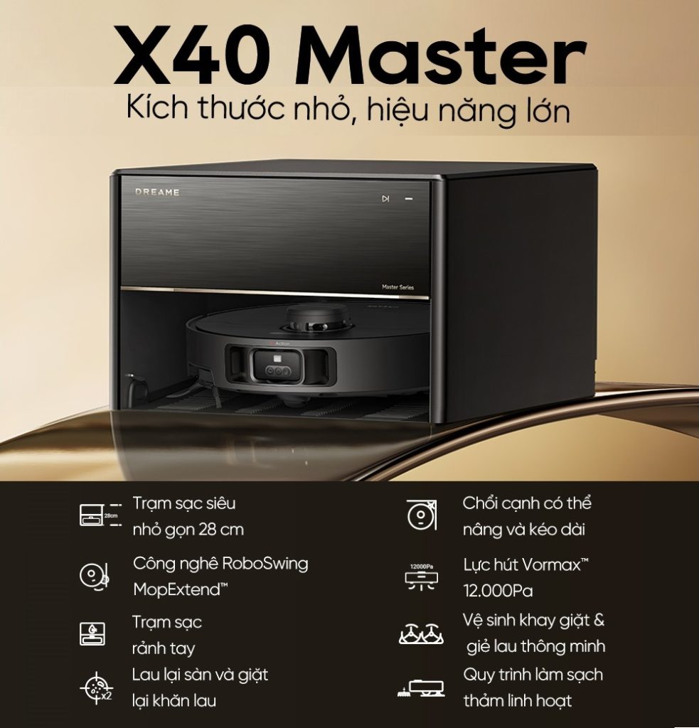 ROBOT hút bụi thông minh DREAME X40 Master - Bản Quốc Tế